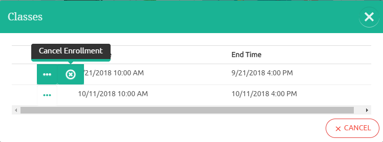 select cancel enrollment